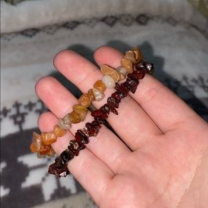 Orange and brown rock bracelets